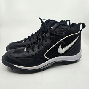Nike Black White Land Shark Football Cleats Sneakers Mens Size US 10 UK 9 EU 44